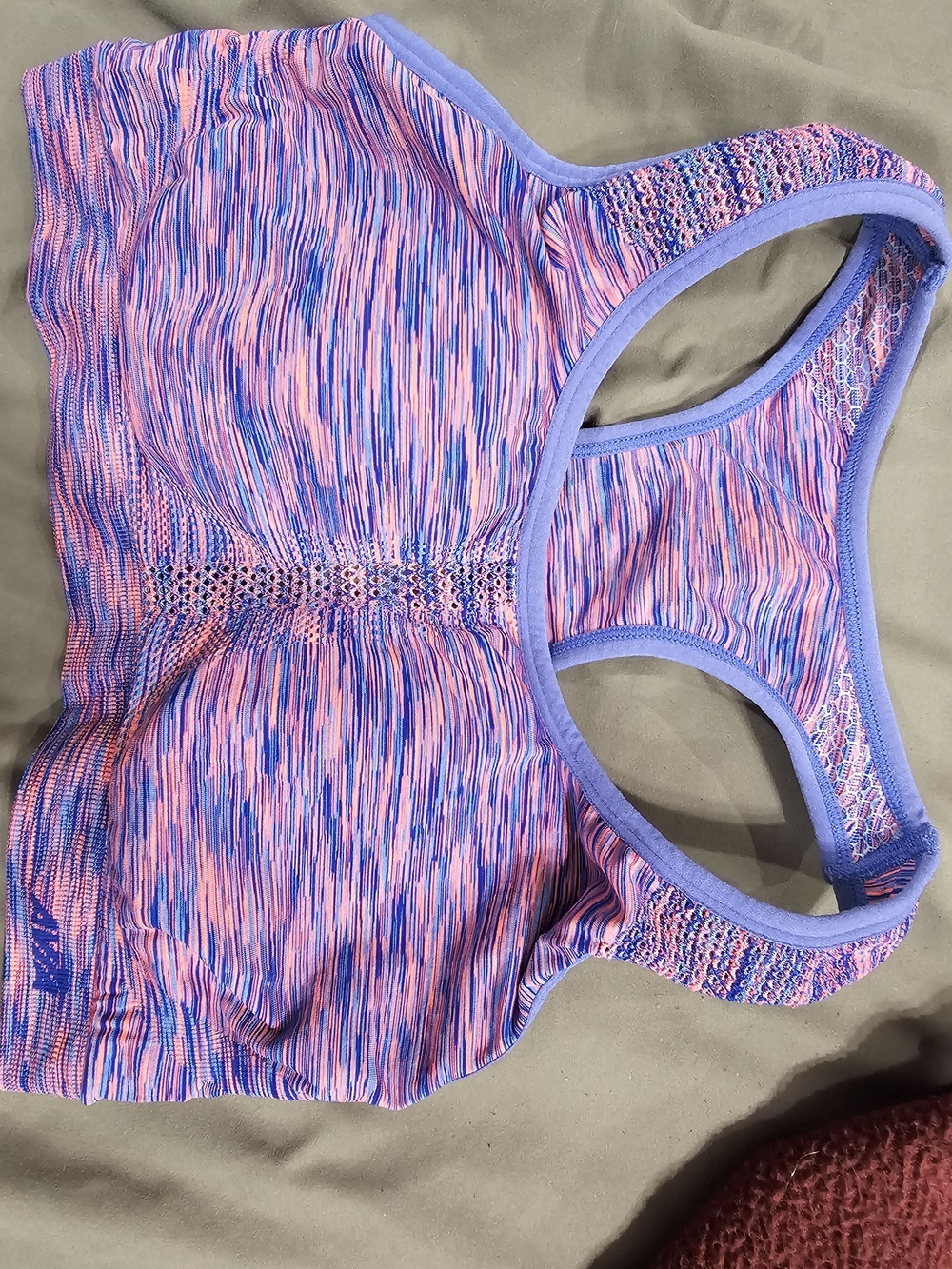 Avia Pink & Purple Space-Dye Racerback Sports Bra